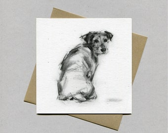 Jack Russell Terrier card, terrier greetings card - terrier gift, terrier lover, terrier present, Jack Russell Card