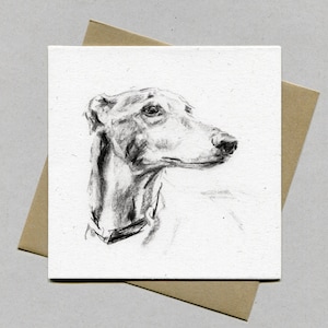 Greyhound card, greyhound greetings card - greyhound gift, greyhound lover, greyhound present
