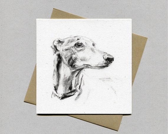 Greyhound card, greyhound greetings card - greyhound gift, greyhound lover, greyhound present