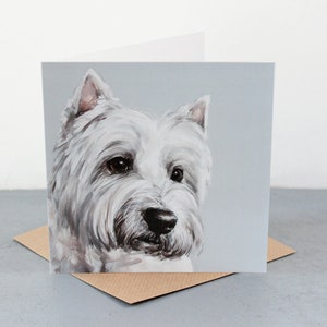 Westie dog card, dog gift card, westie lover, westie greetings card, West Highland white terrier present, westie  gift