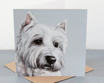 Westie dog card, dog gift card, westie lover, westie greetings card, West Highland white terrier present, westie  gift