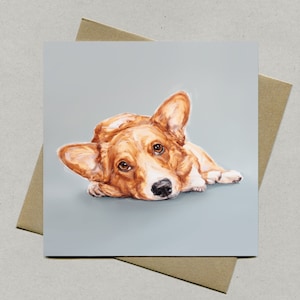 Corgi card, corgi greetings card - Pembroke Welsh corgi, corgi gift, corgi lover,  corgi present, corgi art, corgi gift, corgi present