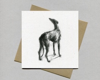 Hope Greyhound card, greyhound greetings card - greyhound gift, greyhound lover, greyhound present, galgo card, lurcher card