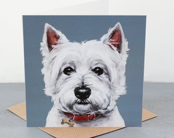 Westie dog card, dog gift card, westie lover, westie greetings card, West Highland white terrier present, westie card, westie present