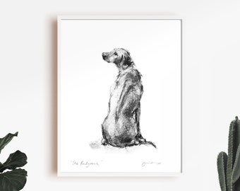 Rhodesian Ridgeback Skizze Kunstdruck – Hundeportrait signiert