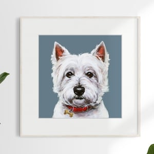 Westie dog painting print - unframed Ltd. Ed Collectable - West highland terrier - Westie art, Westie print, westie portrait, dog portrait