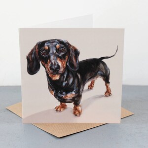 Dachshund Fine art card, dog gift card, dachshund dog lover, dachshund art card, dachshund present, dachshund gift, dachshund greetings card