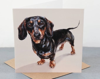 Biglietto d'auguri con bassotto, buono regalo per cani, amante dei bassotti, biglietto d'auguri con bassotto, regalo con bassotto, biglietto d'auguri con bassotto