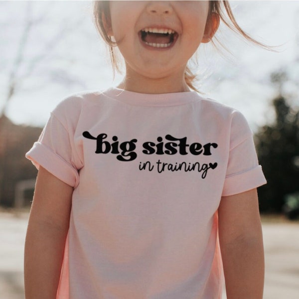 Big sister in training kids pink t shirt