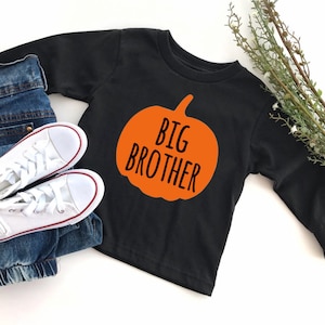 Big brother orange pumpkin long sleeve black shirt