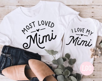 Most loved mimi- I love my mimi adult grandma t shirt-baby bodysuit-mothers day gift