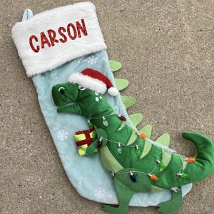 Personalized Dinosaur Christmas Stocking Custom Any Name