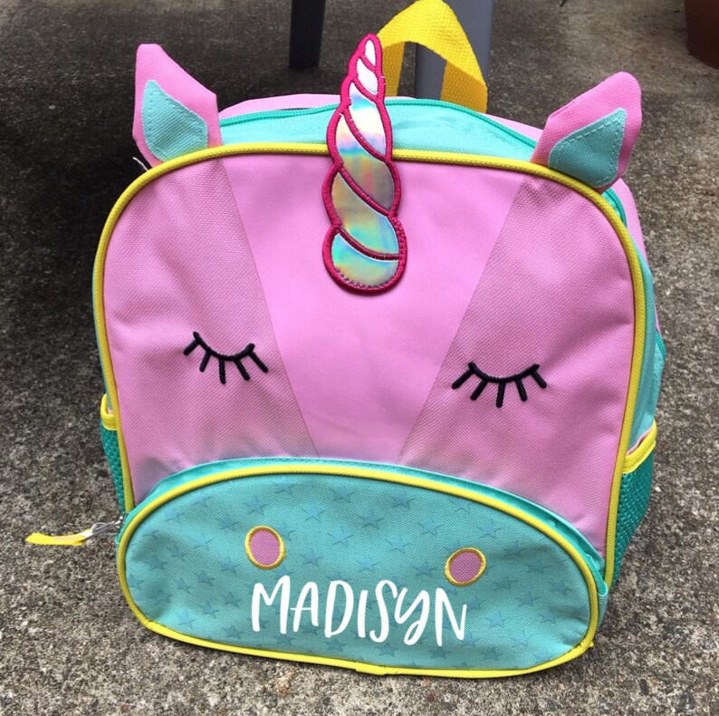 unicorn monogram backpack
