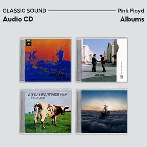 Colección de 4 CD de Pink Floyd: Wish You Were Here, Atom Heart Mother, More, The Endless River, Colección de CD de audio de rock clásico