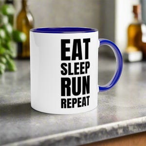 Running Mug: Eat Sleep Run Repeat - Motivational Runner Gift