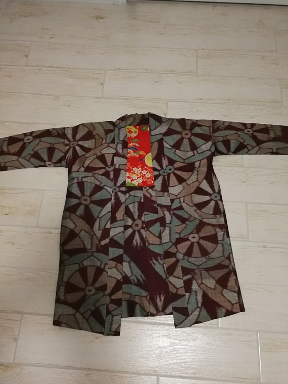 Ohshima Tsumugi (pongee) Vintage Japanese Kimono S