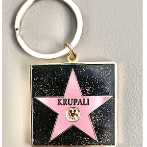 Personalized Hollywood Star Keychain | Custom Walk of Fame Name Keyring