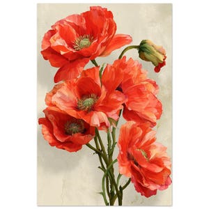 Stunning Poppy Flowers Art Print #4 - Vivid Giclée Floral Wall Decor - Eco-Friendly