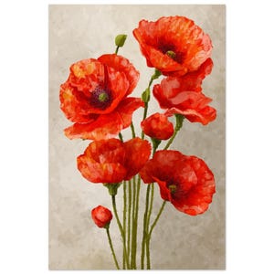 Stunning Poppy Flowers Art Print #3 - Vivid Giclée Floral Wall Decor - Eco-Friendly