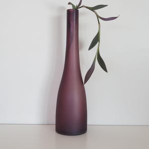 Vintage purple vase made of frosted glass