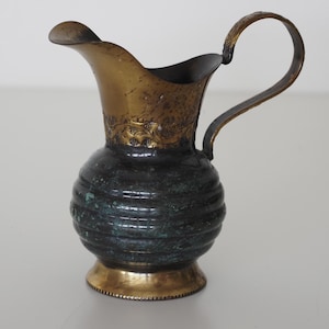 Vintage mini brass pitcher