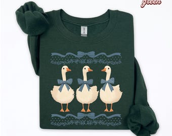 Cottagecore Goose Jumper, Cute Farm Animal Sweater, Vintage Country Aesthetic Pullover, Cozy Winter Gift