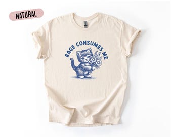 Rage Consumes Me Cat T-shirt, uniseks grafisch