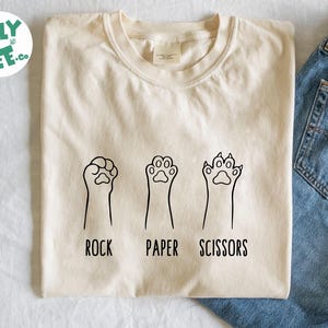 Rock Paper Scissors Cat Paw T shirt, Funny Cat T shirt, Gift For Cat Lover TShirt, Cats Tshirt, funny Gift t shirt