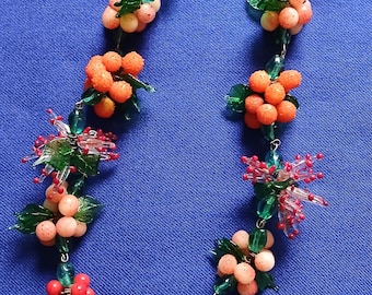 Rare Vintage French Hand Blown Glass Necklace