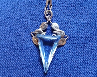 Sterling Silver Aquamarine Pendant Chain Necklace