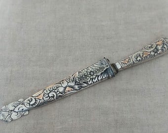 Argentinian Native Gaucho ceremonial silver knife and sheath
