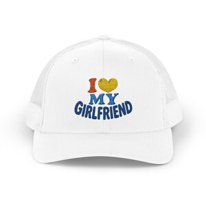I Love My Girlfriend Snapback Trucker Cap | Gift for Her | Cute Summer Hat | Relationship Milestone Cap | Casual Everyday Wear