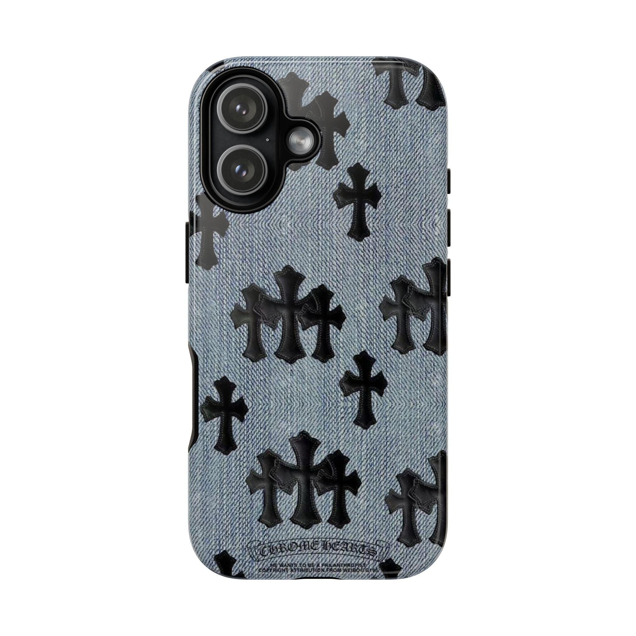 Denim Chrome Hearts Phone Case - Etsy