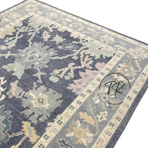 9x12 Modern Colorful Area Rug, Contemporary Multicolored Oushak Rug, Living room Rug Turkish Rug,