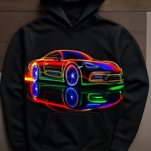 Neon Sports Car Wall Art – Futuristic Speed Poster | Digital Download | Modern Car Lover Gift | Racing Decor