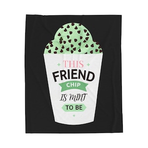 Minty Friend Plush Blanket - Cozy Gift, Home Decor, Chill Vibes, Friendship Celebration, Birthday Present