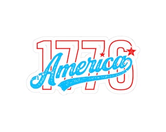 Vintage 1776 America Sticker: Patriotic Vinyl Decal