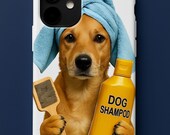 Spa Day Dog Poster: Funny Bathroom Pet Grooming Art (Digital Download)