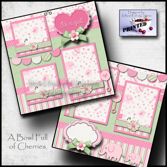 Sweet Baby Boy - 2 Premade Scrapbook Pages - EZ Layout 6054
