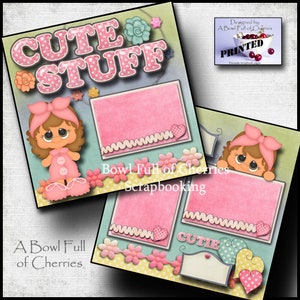 NEW BABY GIRL - Premade Scrapbook Pages - EZ Layout 46
