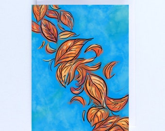 Fall Leaves Blank Notecard