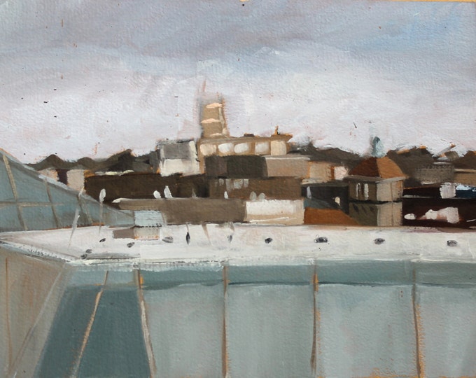 Baltimore Rooftops MICA Brown Center Original Oil Painting Etsy