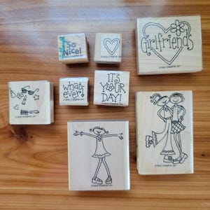 Stampin&#39; Up Girlfriends ラバースタンプセット 2002 ヴィンテージクラフト、スクラップブック、ジャーナル
