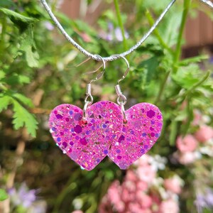 Heart Earrings. Valentines Earrings. Love. Valentines Gifts. Friendship gift. Heart Jewellery. Resin Earrings