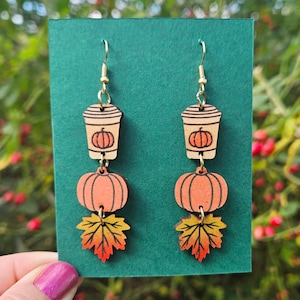 Autumn Pumpkin Leaf Earrings