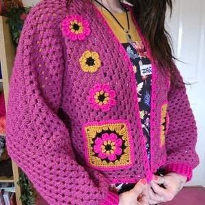 Crochet Cardigan / Jacket colour:Plum