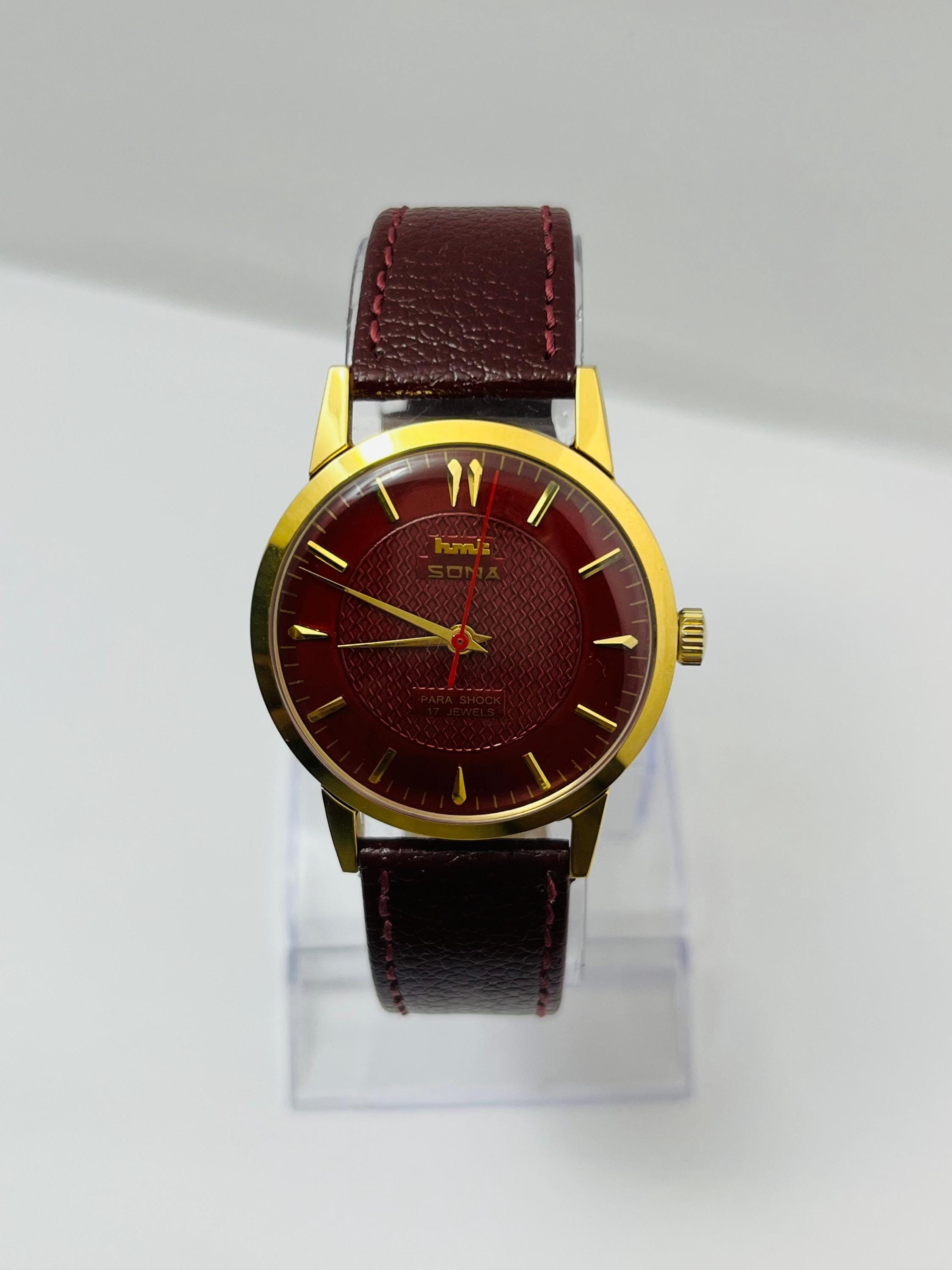 ◇HMT SONA 手巻き 腕時計 パラショック 17石　金色 お得 極上☆HMT SONA 手巻き 機械式 腕時計 デッドストック 白