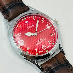 ORIS 手巻き時計 17ジュエル ブラウンレザー ORIS 手巻き時計 17ジュエル ブラウンレザー