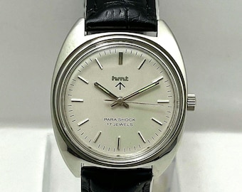 Vintage HMT Arrow Mechanical Watch: White Dial, Hand-Winding, Made in India