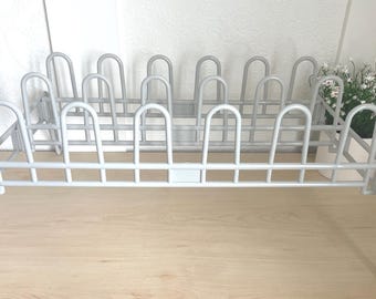 Vintage 1986 Canadian Made Gray Plastic Shoe Rack Organizer Closet Storage Entryway